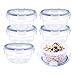 KIGI 6 PACK 10oz Plastic Round Bowls with Lid Airtight Food Storage Container Set Small Meal Prep Containers Bento Box