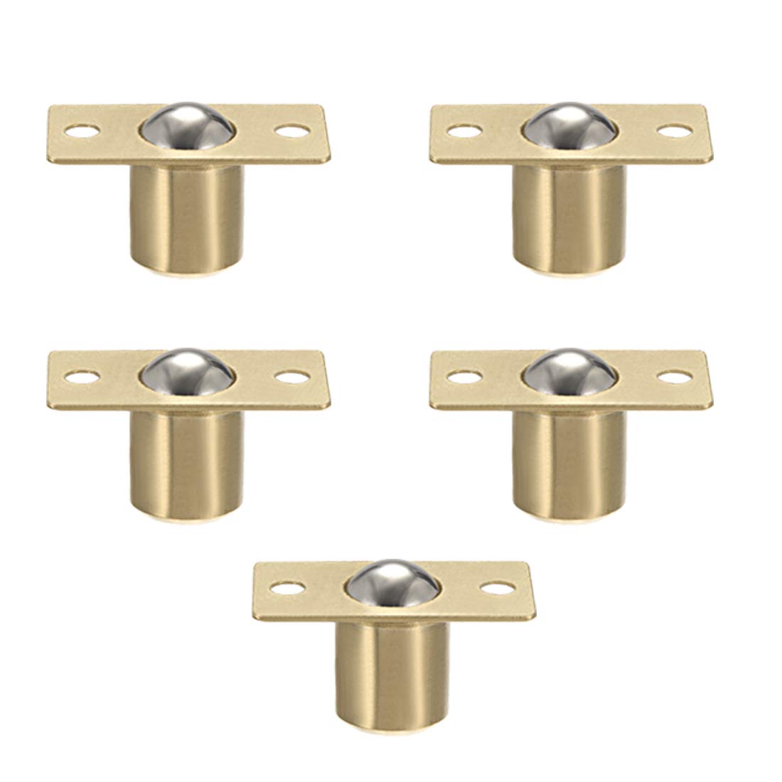 sourcing map Door Cabinet Closet Drawer 16.5mm Shaft Dia Brass Ball Catch Latch Catcher 5 Sets
