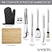 Vysta 29 Piece Grill Accessories Tools Set - BBQ Utensils with Carrying Case - Stainless Steel Outdoor Cooking Grilling - Barbeque Kit Includes Meat Thermometer, Brushes, Barbecue Scraper and Tongs
