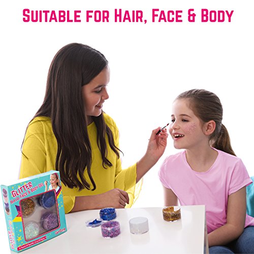 GirlZone: Face, Hair & Body Cosmetic Glitter Makeup. Great Birthday Present Gifts Idea For Girls 4 5 6 7 8 9 10+ Years Old