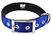 Downtown Pet Supply Deluxe Padded Adjustable Dog Collar - Metal Buckle & D-Ring - Machine Washable & Water Resistant - Blue - L