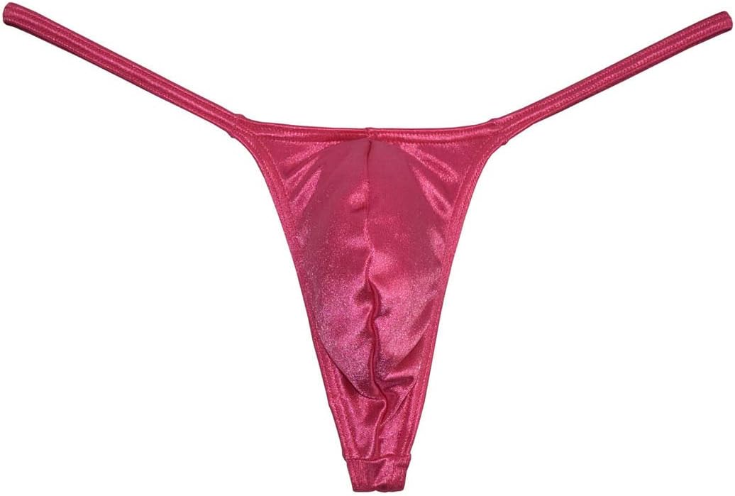 Men's Swim Thong Slim Pouch G-String Bikini Shiny T-Back