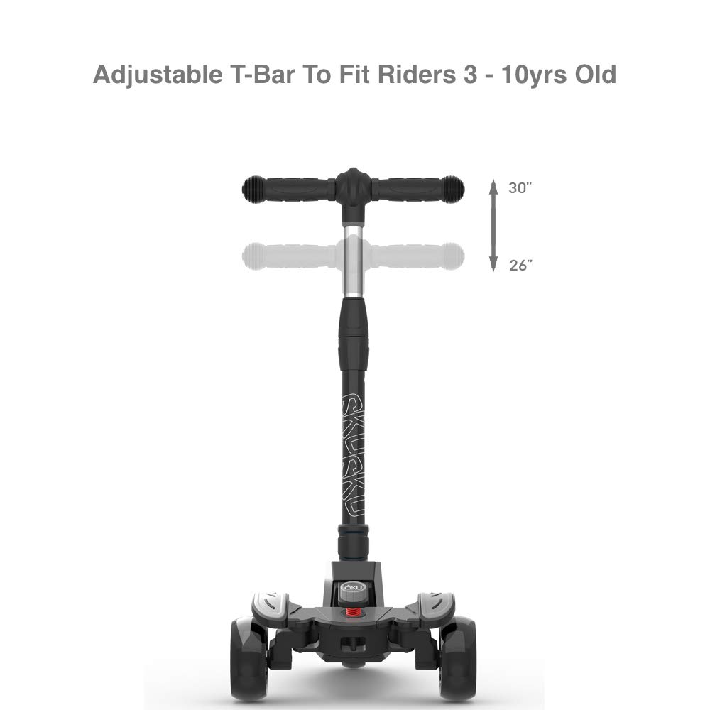 6KU Kids Scooter with Adjustable Height, Toddler Scooter with Widened Flash Wheels, Scooter for Kids Age 3-8 Years Old, Lean to Steer