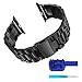 Apple Watch band 42mm, AUCEE iWatch band Stainless Steel Strap Wrist Bands Replacement with Durable Folding Metal Clasp for Apple Watch (Black)