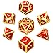 HESTYA 7 Pieces Metal Dices Set Game Polyhedral Solid Metal Dice Set with Storage Bag for Role Playing Game Math Teaching