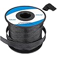PET Expandable Braided Sleeving 100Ft-1/4 inch Wire Loom, Aibole Braided Cable Sleeve Wire Wrap,Black