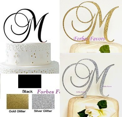 Amazon Com Monogram Inital Letter Acrylic Cake Topper Wedding