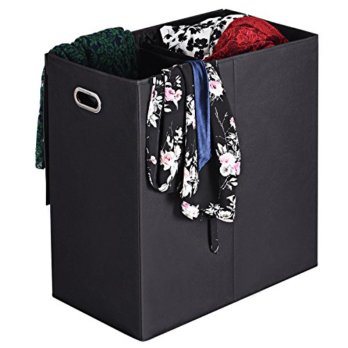 MaidMAX Double Laundry Hamper Sorter with Lid, 2 Removable