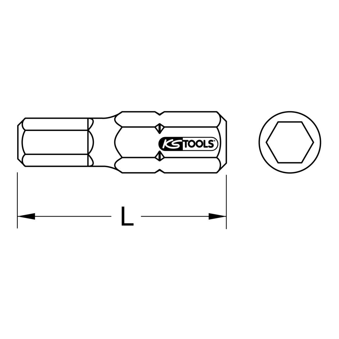 KS TOOLS 911.3570 1/4" Bit hex, 25mm, 1/8, Colour - Image 3