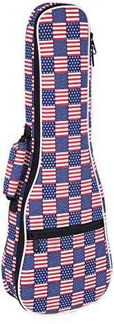Tilesii American Flag Pattern Ukulele Shoulder/Back Bag for Ukulele with Two shoulder strap