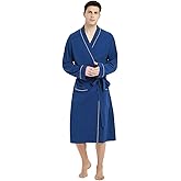 U2SKIIN Mens 100% Cotton Robe Lightweight Knit Bathrobe