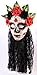 Forum Novelties Women's Day Of The Dead Senora Lace Mask, Black, One Size