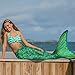 Fin Fun Mermaid Tail with Monofin for Kids, Boy & Girls - Large, X-Large - Green