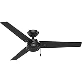 Hunter Cassius Ceiling Fan for Indoor/Outdoor Use, Pull Chain Control Modern Ceiling Fan, Living Room, Bedroom Ceiling Fans, 