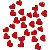 ccHuDE 50 Pcs Heart Shaped Wooden Beads Small Hole Spacer Beads Valentine's Day Craft Beads Colorful Wood Beads for Christmas Halloween Red