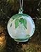LED Glass Globe Christmas Tree Ornament with Irish Angel & Shamrocks - Color Changing Lights - White Frosted Glass with Hand Painted Green Glitter Shamrocks 3.5 Inch Diameter