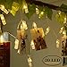 Ohbingo 30 Led Outdoor Christmas Lights Photo Clips String Lights USB Operated Fairy Lights Patio lights for Xmas, Bedroom, Indoor, Party, College Dorm Room, Ideal Gift 12ft Warm White
