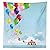 Circus Decor Tablecloth Circus Tent and Balloons Clouds Horizon Fantasy Party Entertainment Dining Room Kitchen Rectangular Table Cover