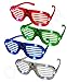 12 Piece Slotted & Shutter Shades Light Up Unisex Flashing Glasses for Adults & Children (5 Assorted Colors: White, Purple, Green, Blue, & Pink)- with Push On/Off Button for All Occasions