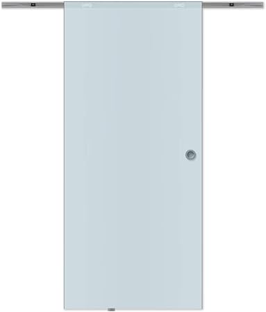 Inova Glas Schiebetur Offene Schiene 880x2080mm Vollflachig Satiniert Zimmertur Innentur Komplettset Mit Laufschiene Glastur Griffmuschel Amazon De Baumarkt