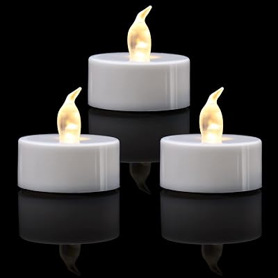 ERTYUI 200 Pack LED Tea Lights Warm White Flickering 1.4in x 1.4in x 1.4in
