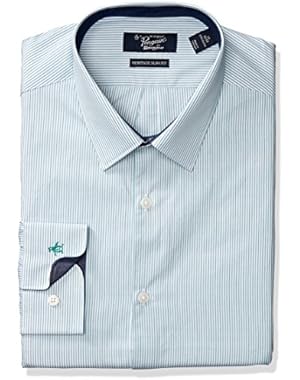 Men's Slim Fit Thin Stripe Oxford Dress Shirt