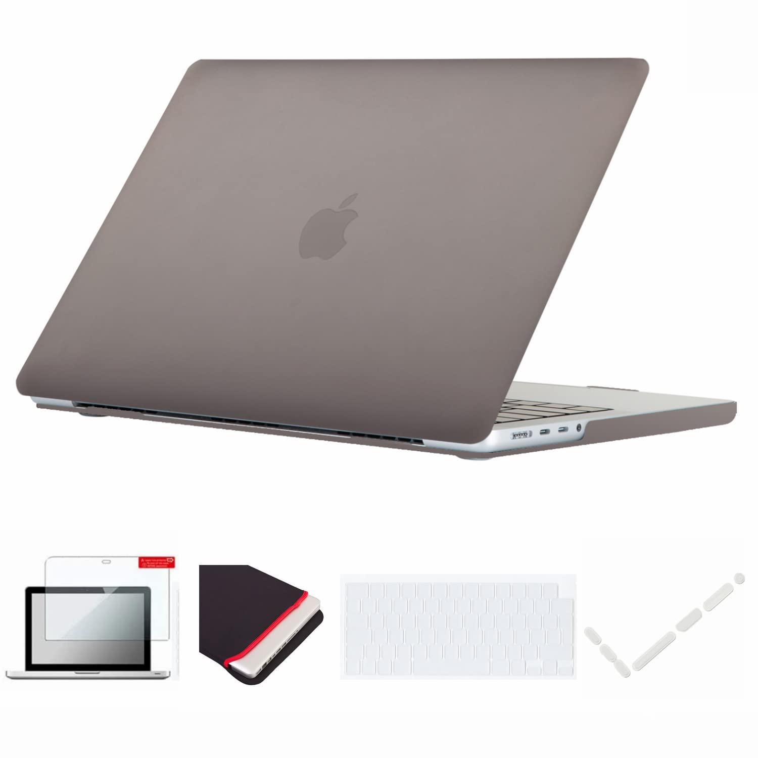 Se7enline Compatible with Macbook Pro 14 Case Hard Cover for 2025 2024 2023 2022 2021 M5 M4 M3 M2 M1 A2918 A2992 A3112 A3401 A2779 A3434 &Sleeve&TPU Keyboard Skin&Screen Protector &Dust Plug,Gray
