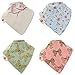 Zippy Fun Baby and Toddler Bandana Bib - Absorbent 100% Cotton Front Drool Bibs with Adjustable Snaps (4 Pack Gift Set) Girls Vintage Patterns