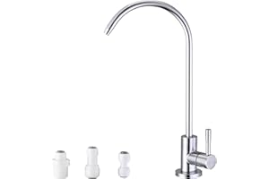 ULTGRT Drinking Water Tap RO Faucet SUS304 Stainless Steel Filtered Water Faucet Reverse Osmosis Tap for Kitchen Bar Sink Gooseneck Chrome