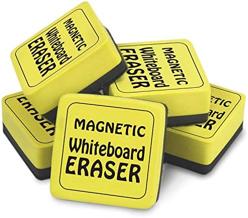 The Classics Magnetic Whiteboard Dry Erasers (12), 2 x 2 Inches, 12 Pack, Yellow/Black (TPG-355)