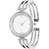 Rosemarie Collections Women's Stylish Silver Face Cuff Bracelet Watch (Silver)