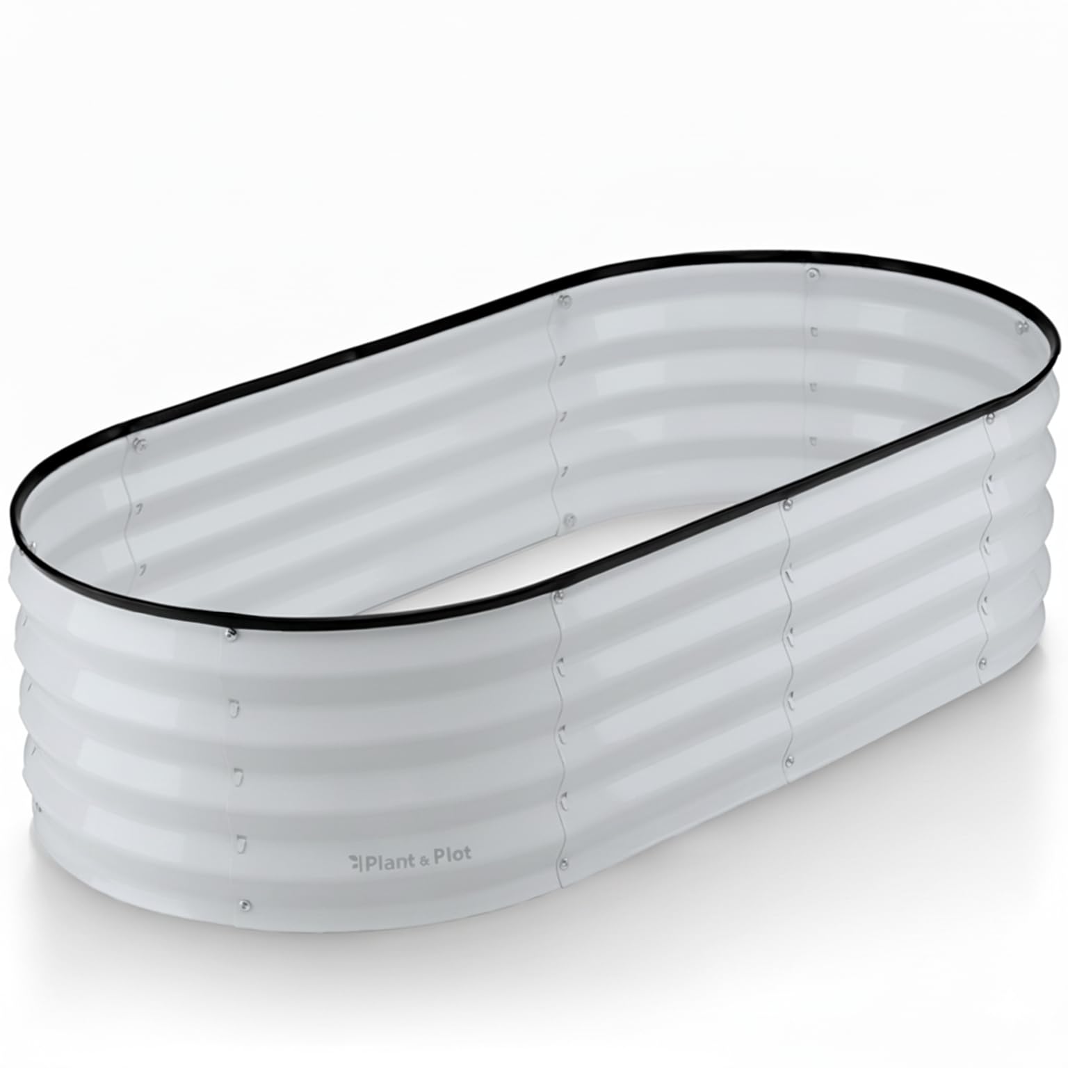 Plant & Plot Galvanized Raised Garden Beds Outdoor // 4×2×1 ft Planter Raised Beds for Gardening, Vegetables, Flowers // Large Metal Garden Box (Light Gray) // Patented Tool-Free Design Image