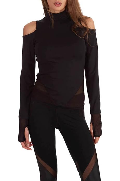 Krisa Women's Cutout Turtleneck, Black 