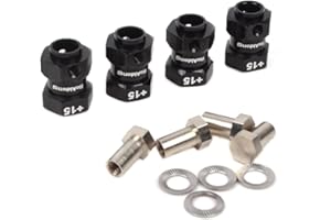 RCAIDONG RC 15MM Extension Adaptor Wheel HEX Hub 12MM Upgrade Length for Traxxas Trx4 TRX-4 Upgrade Accessories (Black)