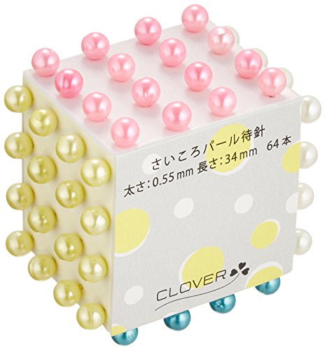 クロバー(Clover) Clover さいころパール待針 64本入り 赤・白・黄・青 22-802