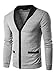 ZITY Men's Long Sleeve V Neck Button Down Knited Cardigan Tops Gray M