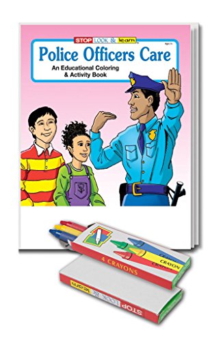 Police Officers Care Kid's Coloring Book and Crayon Set in Bulk (25-pack)