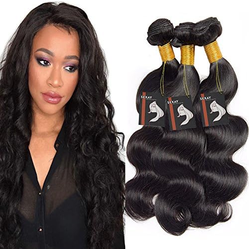 SEXAY Brazilian Virgin Hair Body Wave 3 Bundles Bobofun 8A Unprocessed Body Wave 100% Human Hair Natural Color (10" 12" 14")