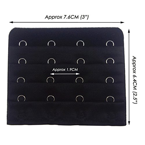 Cotton Women Ladies Bra Extension Strap Extender 4 Rows 4 Hooks