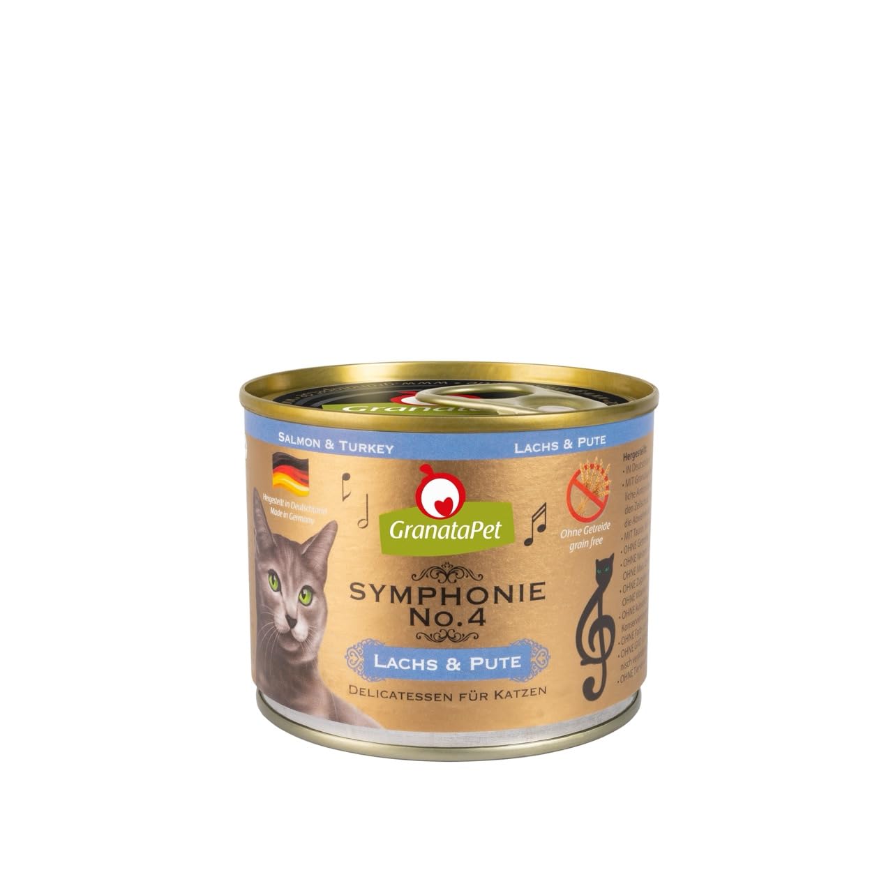 GranataPet Symphonie No. 4 Salmon & Turkey, Cat Food without Grains & Added Sugar, Fillet in Natural Jelly, Delicate Wet Food for Cats, 6 x 200 g