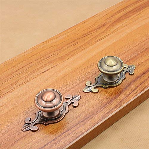 Lvcky 4Pcs European Cabinet Knobs with Backplates Simple Furniture Drawer Knob Pulls Office Bronze
