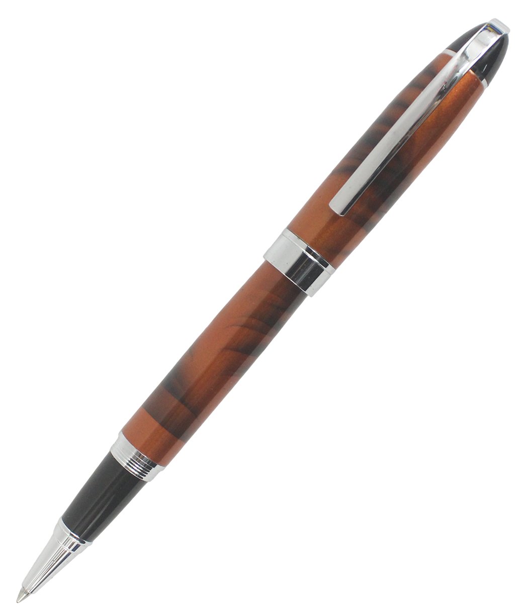 Abcsea Executive Rollerball Pen Fashion Marble Pattern Stainless Steel Clip - Orange