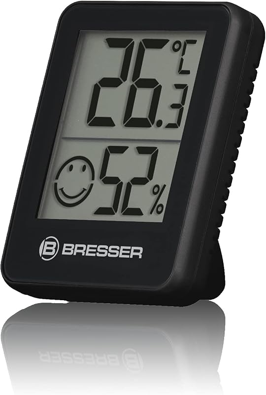 Juego de 6 indicadores termohigrométricos Temeo Hygro de pie o de pared con indicador de clima ambiente, negros