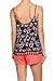 Simplicity Women's Multi Colored Print Spaghetti Strap Cami Top w/ Tassel Trim
