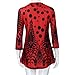 Women Three Quarter T-Shirt Sleeved Tops Circular Neck Printed Blouse Loose