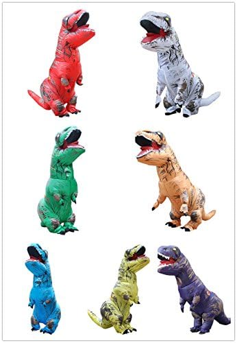 Air Dancer T-Rex Inflatable Dinosaur Mascot Party Costume Fancy Dress Cosplay Outfit Adult (red)