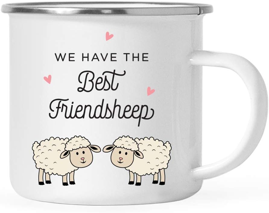 Andaz Press Funny Pun 11oz. Stainless Steel Campfire Coffee Mug, We Have The Best Friendsheep, Two Sheeps Graphic, 1-Pack, Birthday Christmas Ideas