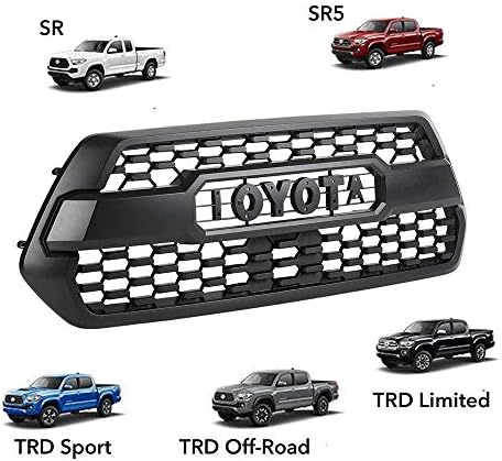 TERMALY Front Grille Insert For Toyota Tacoma 2016-2018, Trd Pro American Pickup Grid Grill, Abs Modified Mesh Grille,A