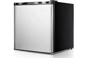 KOTEK 1.1 cu.ft. Compact Upright Freezer, Mini Freezer w/Reversible Stainless Steel Door & Removable Shelf, Small Single Door Freezer for Home, Office, Apartment