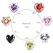 XZP Brilliant Colorful Zirconia Stud Earrings Heart Love 7 Pair Stainless Steel Earrings Sets 5mm